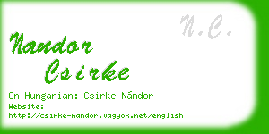 nandor csirke business card